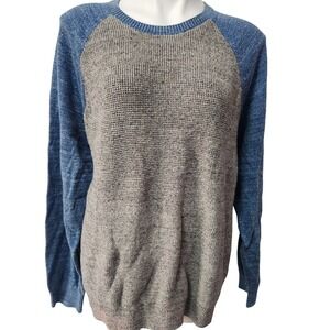 Gap Cotton Waffle Knit Raglan Sleeve Crewneck Sweater‎ Colorblock Baseball